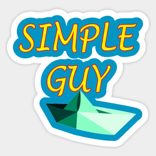 simple guy tee shirt Sticker